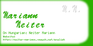 mariann neiter business card